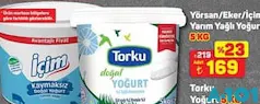YÖRSAN/EKER/İÇİM YARIM YAĞLI YOĞURT 5 KG